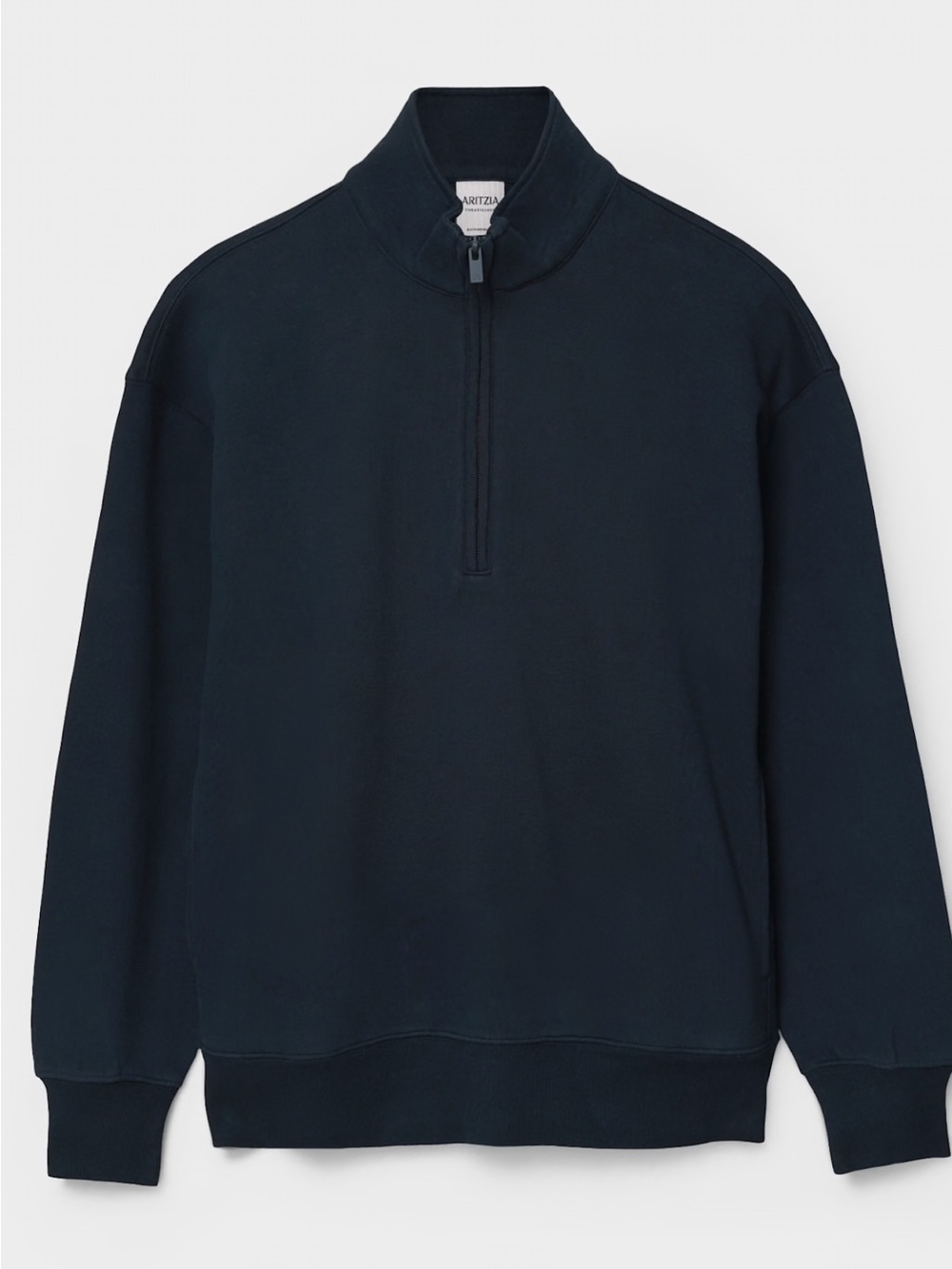 ARITZIA COZY SWEATFLEECE BOYFRIEND 1/2 ZIP SWEAT Admiral XXS